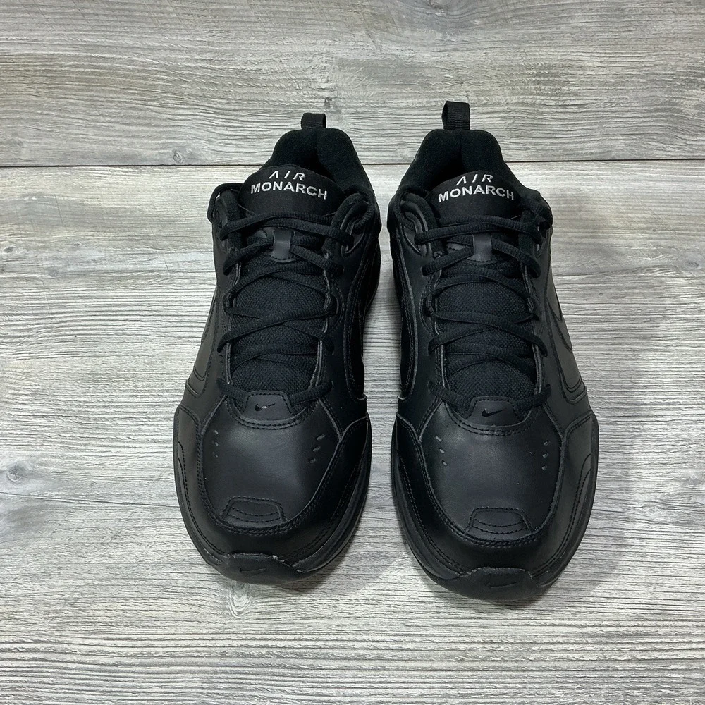 Nike Air Monarch IV Shoes Men's Size 11.5 4E Black Leather Cross Trainer Walking